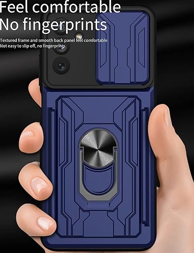 Miniatura 2 de CCSmall Funda para Samsung Galaxy A13 5G con tarjetero, protección resistente con anillo magnético, función atril, cubierta de cámara deslizante