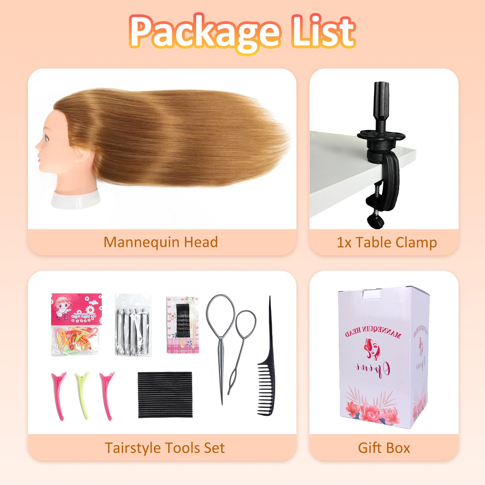 Realistic Hair Mannequin Head for Hairdressing -8