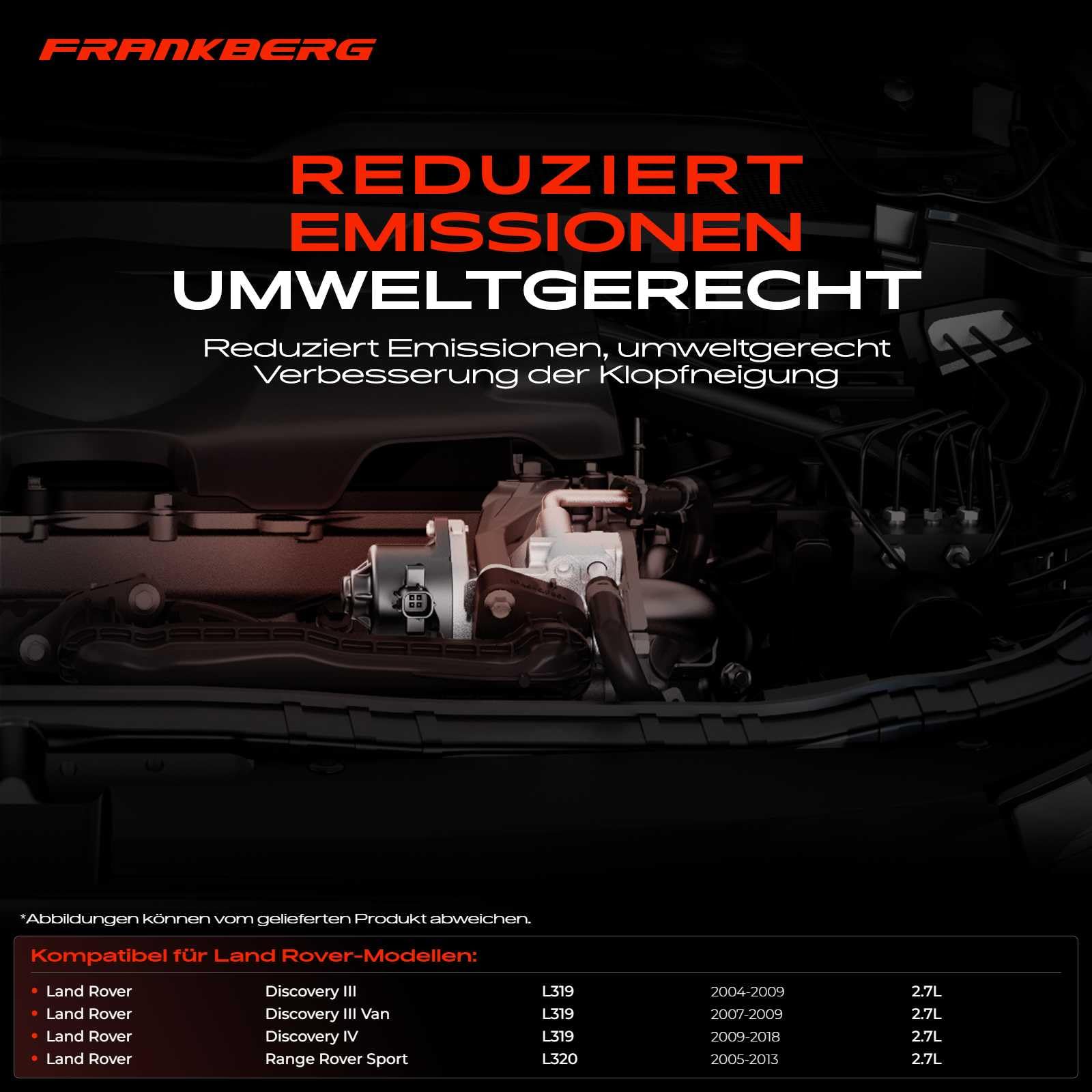 Frankberg 2 válvulas EGR enfriadoras de recirculación de gases de escape | Compatible con: Discovery III L319, Discovery III Furgoneta L319, R.a.n.g.e R.o.v.e.r Sport L320, Discovery IV L319