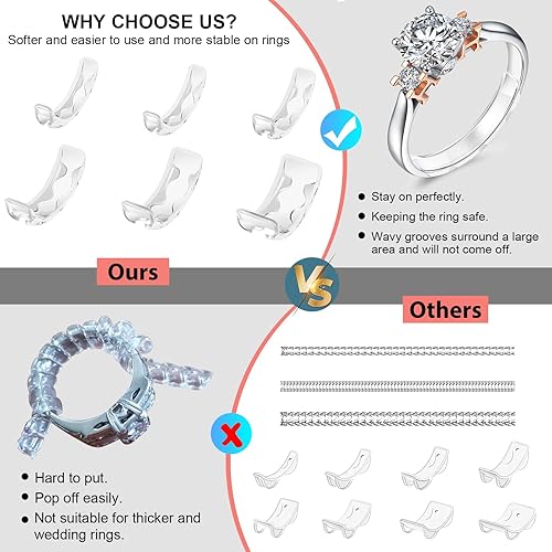 Miniatura 3 de Ring Sizers for Loose Rings Ring Guards for Loose Rings Fit Any Rings, Invisible Ring Size Adjuster Never Sliding Off and Spinning
