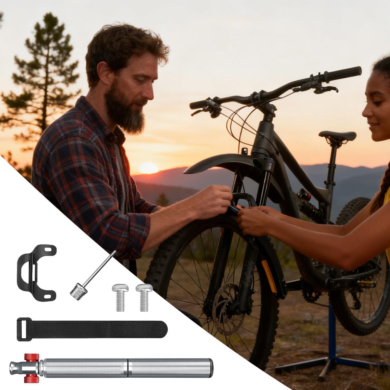 Pompa per pneumatici per bicicletta, portatile, leggera, in lega di alluminio, per pallacanestro, pallavolo, calcio, sport all'aperto, ciclismo, equitazione, mountain bike