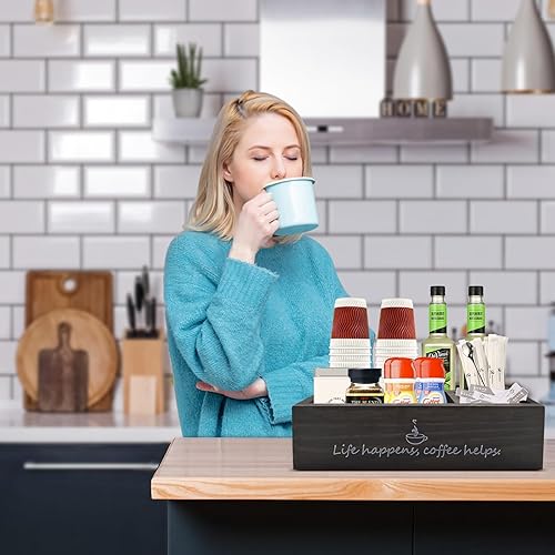 Miniatura 5 de Organizador para tazas de café K, accesorios de decoración de cafetería, organizador de cápsulas de café con asas para encimera de cocina de granja,