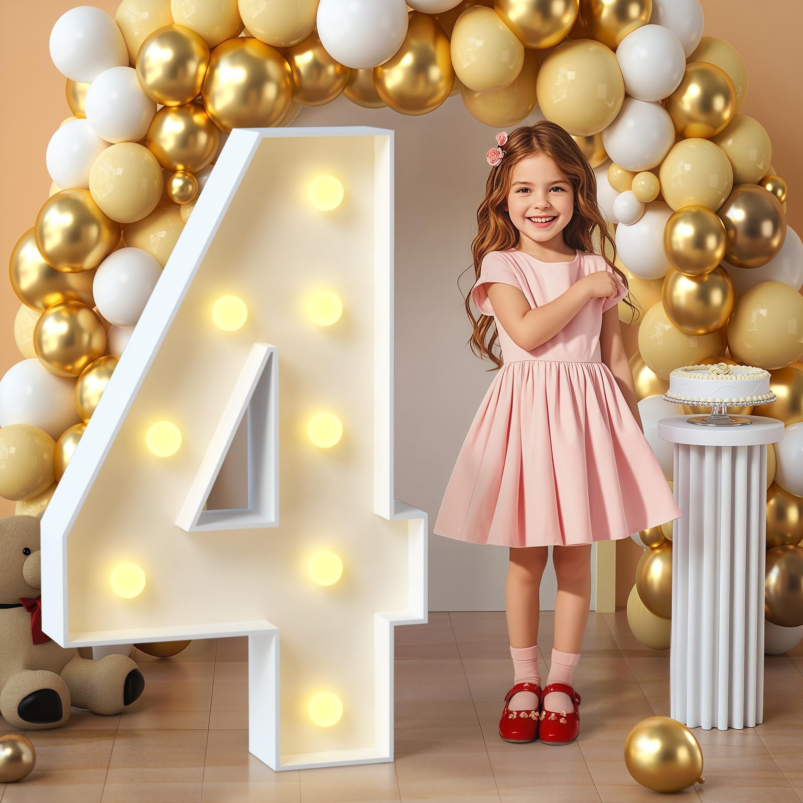 imprsv Marquee Light Up Numbers, Mosaic 3FT Marquee Numbers for 40th Birthday Decorations Anniversary Party Decor, Large 4 for Party Decorations (Need