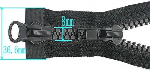 Miniatura 8 de Leekayer #10 Cremalleras de 34 pulgadas para costura deslizante de dos vías separando cremalleras de plástico para abrigo, parka, chaqueta,