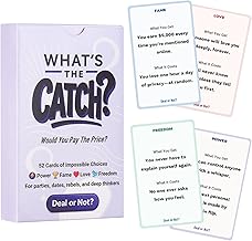 Family Deep Conversation Cards Game - 52 What's The Catch Questions Cards for Party | Game Nights | Meaningful Connections - Fun Choice Dilemma Game for Couples & Adults & Teens - 1 or More Players