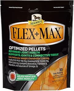 Absorbine Flex+Max Horse Joint Supplement Pellets, Highly Palatable, Comprehensive Equine Formula with Glucosamine, MSM, Chondroitin & Flaxseed, 5lb Bag / 30 Day Supply