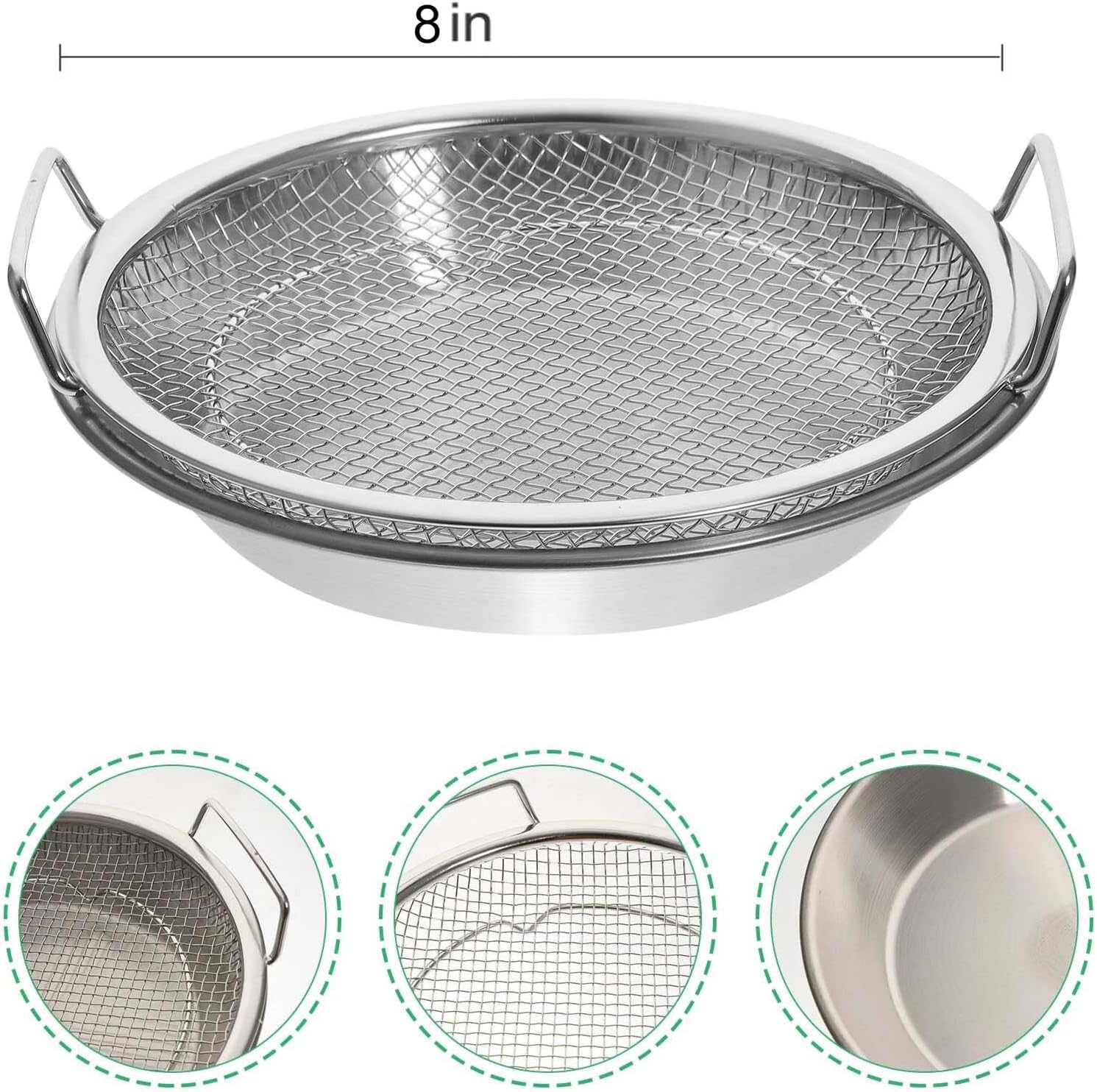 Stainless Steel Oil Filter Tray with Mesh Basket and Colander for Cooking