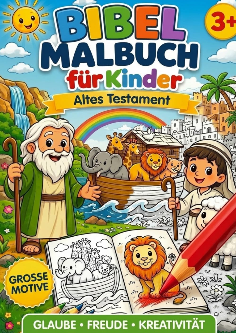 Bibel Malbuch für Kinder: Altes Testament: Große Motive und einfache Bibelgeschichten zum Ausmalen für Kinder ab 3 Jahren