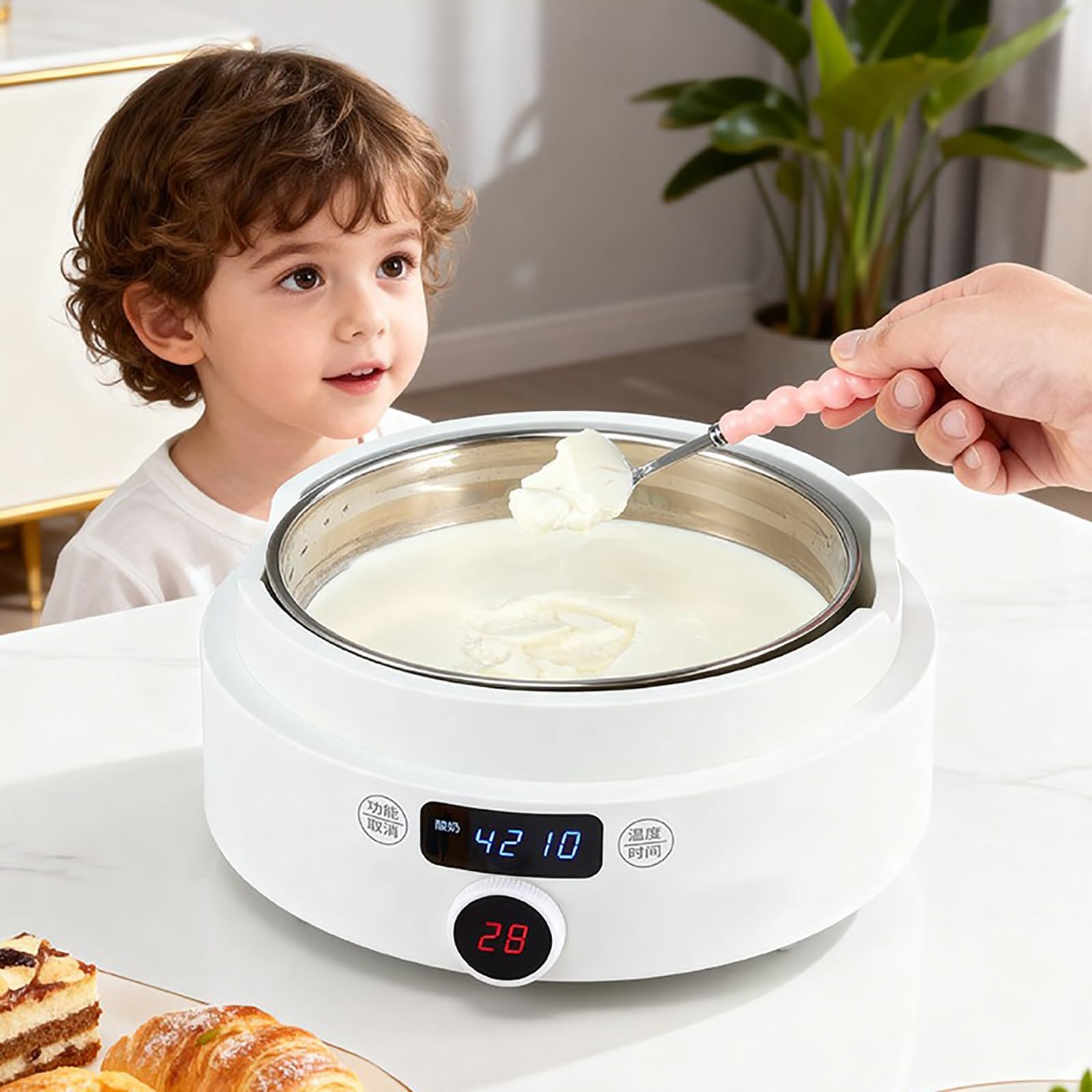 Yogurtiera, Multifunzione di grande capacità, temperatura/tempo regolabili, for produrre vino riso e natto