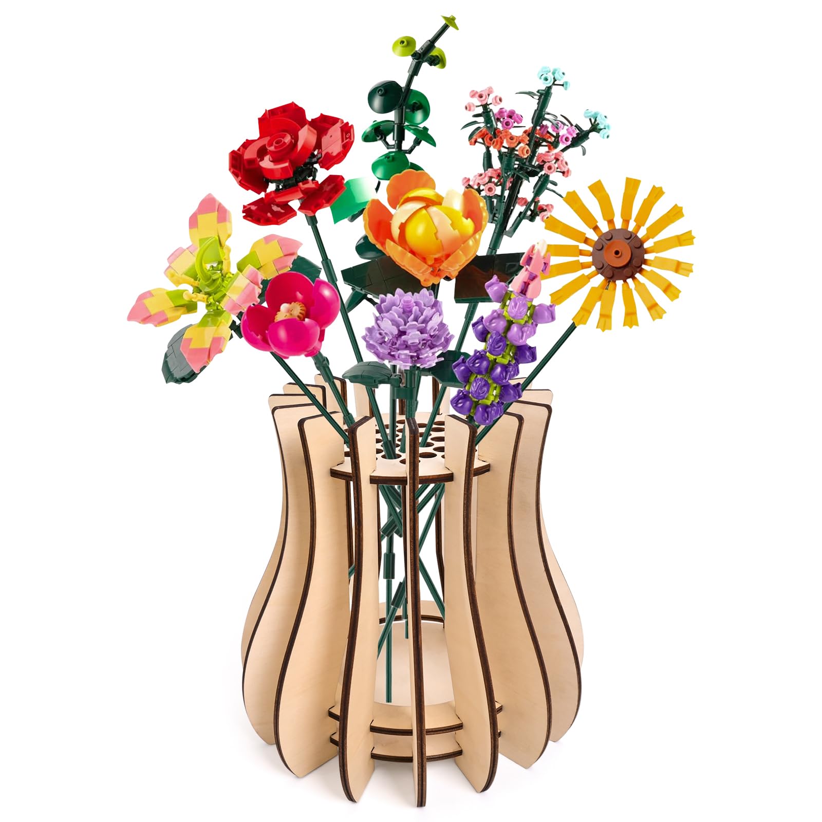 Amazon.com: Wooden Vase Kit for Lego Roses Cherry Blossom