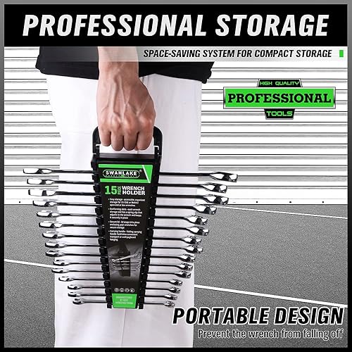 Miniatura 7 de SWANLAKE - Juego de organizador de llaves, juego de 30 soportes para llaves incluye llave métrica y SAE (30 soportes para llaves)