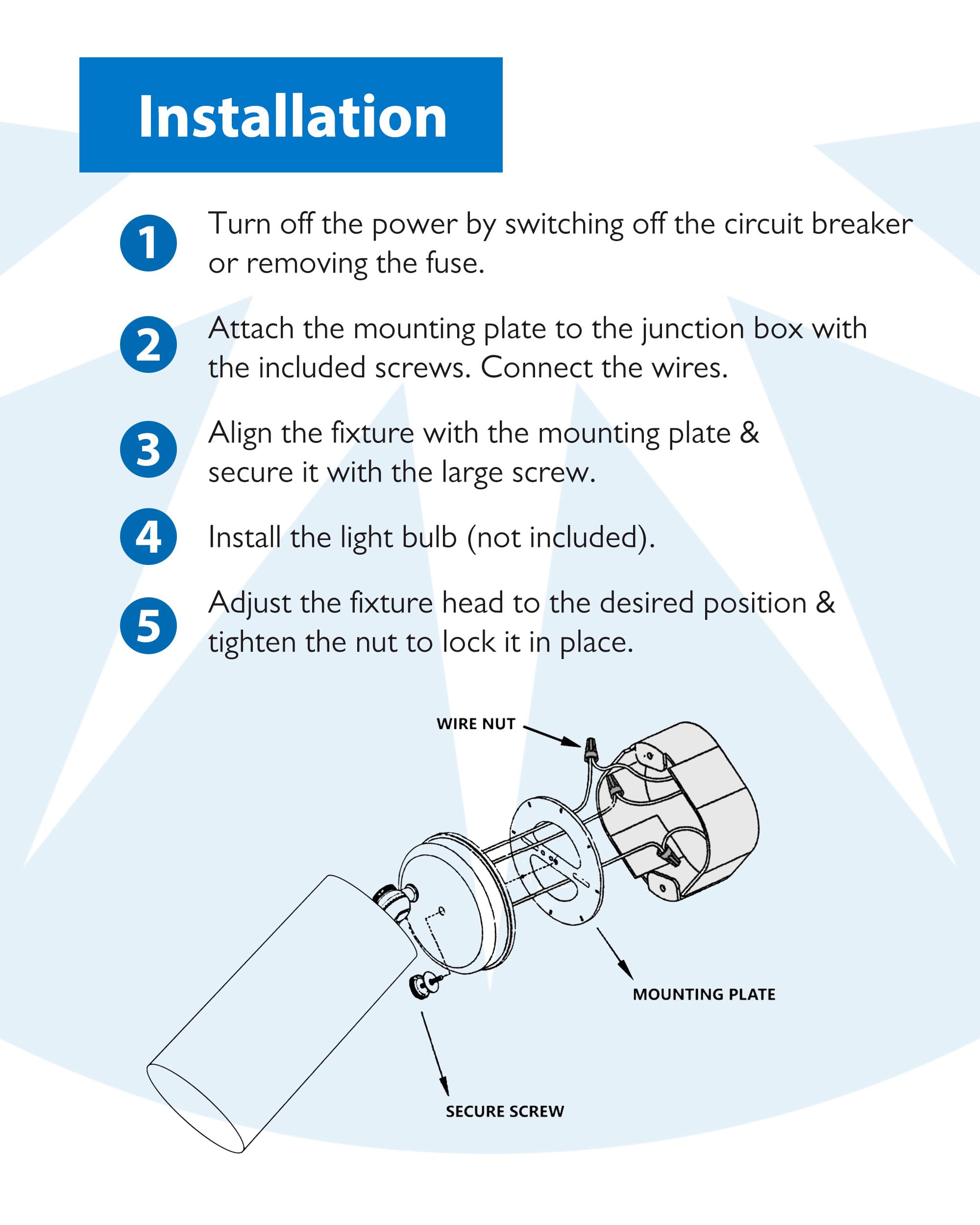 Nicor Lighting - Lámpara de bala ajustable