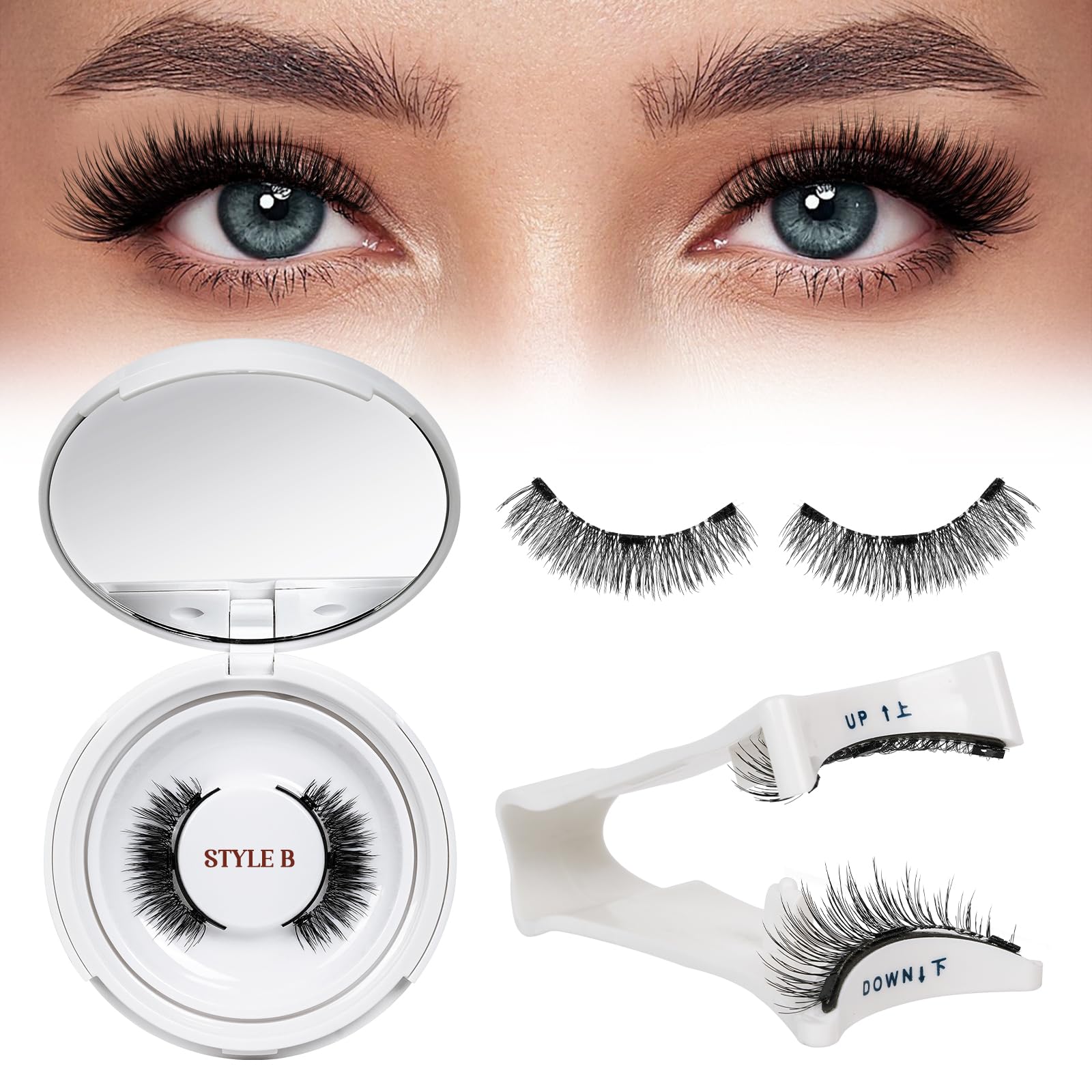 2 Paar Magnetische Wimpern – Wiederverwendbar, 3D-Effekt, Ohne Kleber, Inkl. Applikator & Etui