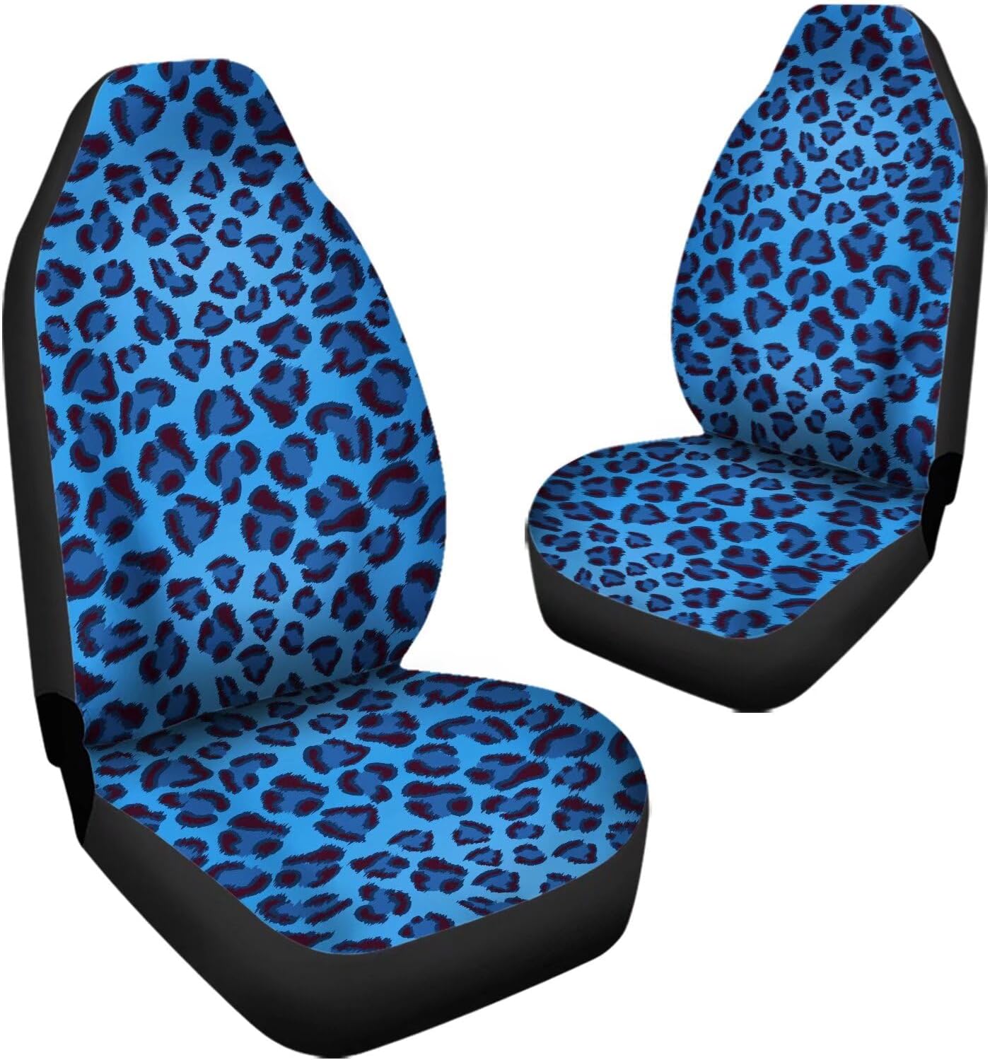 Bulopur Car Seat Cover Blue Leopard Print for Men Soft Universal Car Seat Decoration Fit for Car SUV Sedan Truck