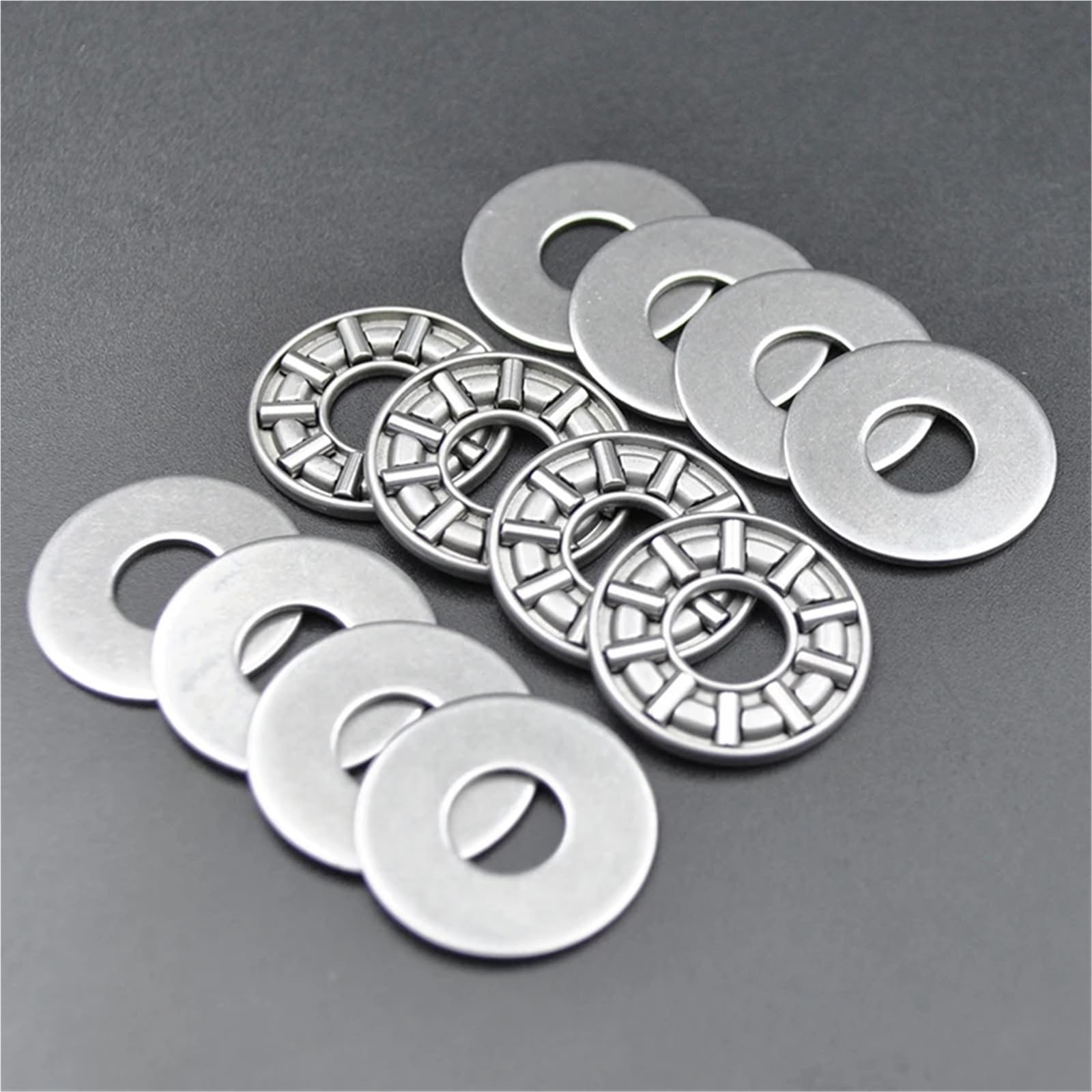 Rodamientos de agujas de empuje plano AXK0821 +2AS 0821 8x21x4 mm Rodamiento de rodillos de empuje axial con arandelas (100 piezas)