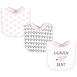 Hudson Baby Unisex Baby Fiber Filled Drooler Bibs 3pk, Heaven Sent Heart Arrow, One Size