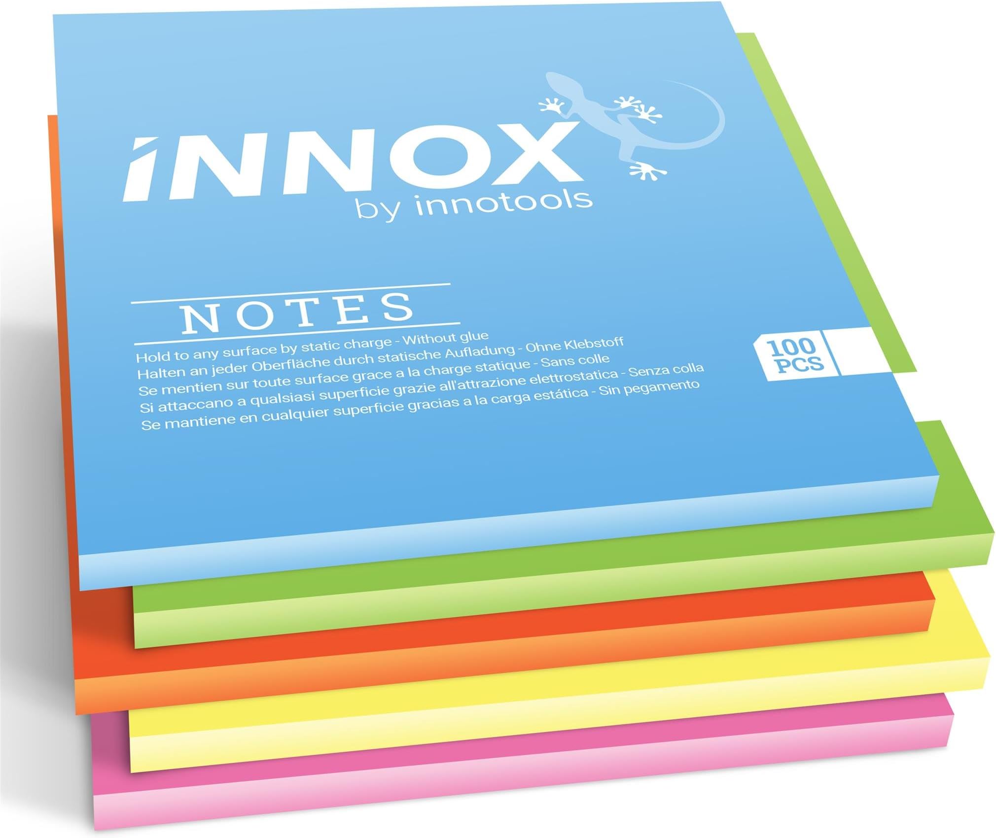 Self-Stick Notes 4x4 inch | Sticks to Any Surface Without Glue | Reusable White Dry Erase | Great for Classroom and Home Office (Assorted Colors, 4x4 inches)