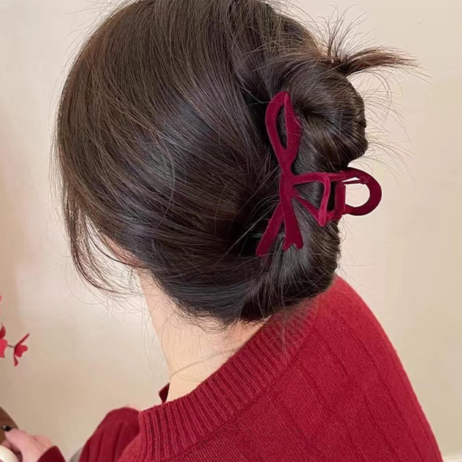 Amazon.com : Red Velvet Hair Claw Clips for Women French  display picture 1