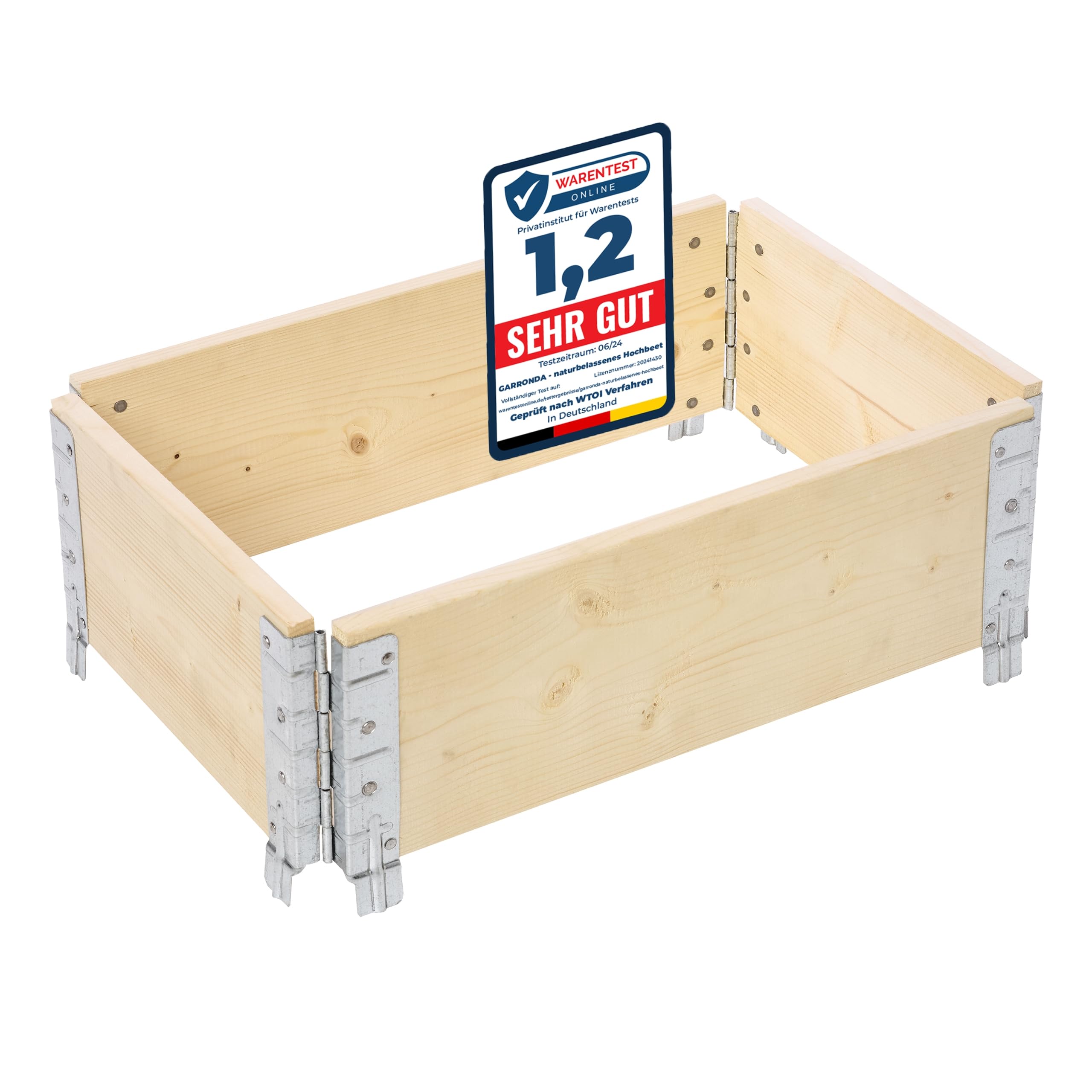 Garronda Orto Rialzato da Esterno – Fioriera in Legno Naturale, Impilabile, Pieghevole, Modulare, per Piante, Fiori, Erbe, Frutta e Verdura 1 pezzo 60x40x20 cm GD-0141