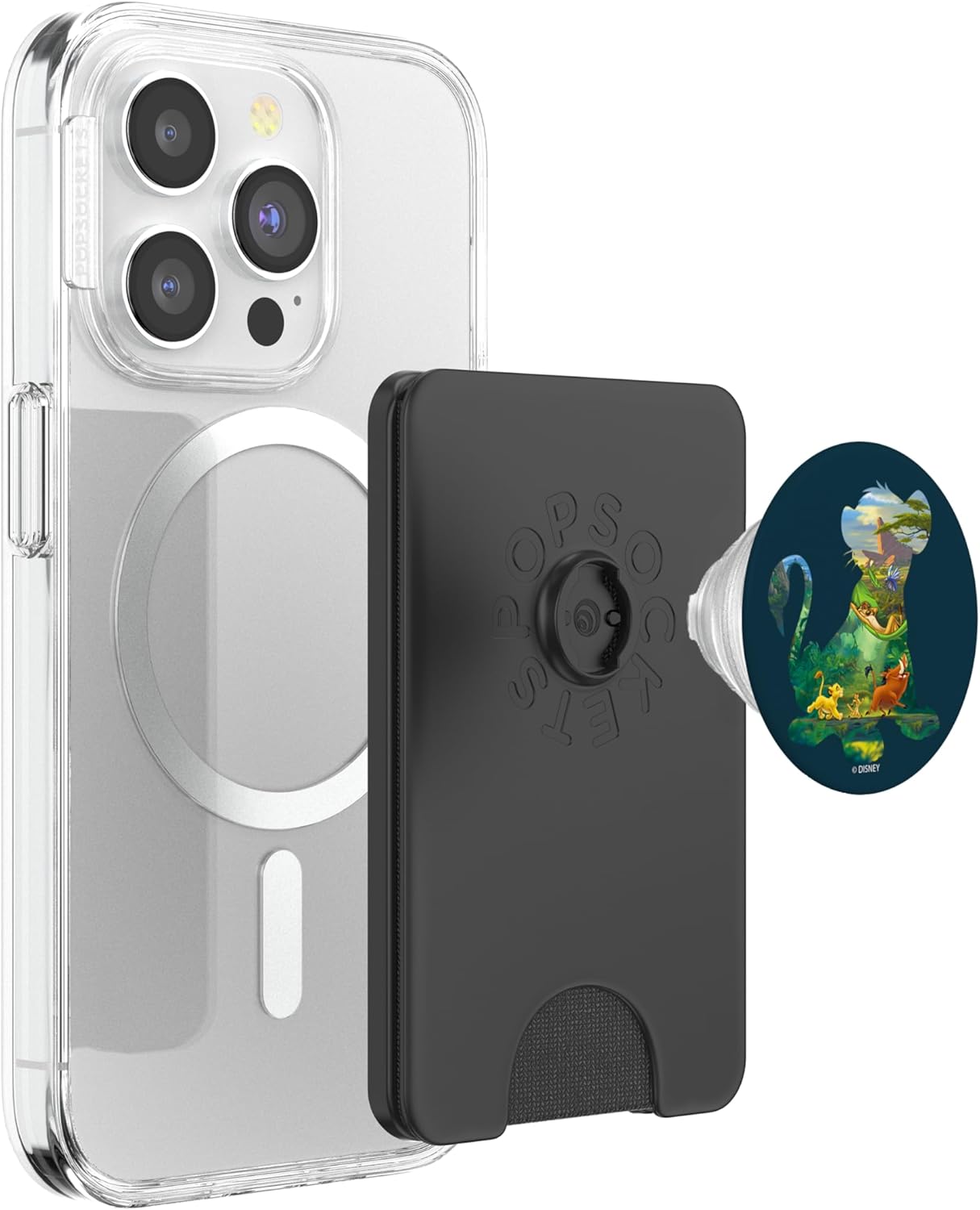 Disney The Lion King Simba Silhouette Timon Pumbaa Zazu PopSockets PopWallet for MagSafe