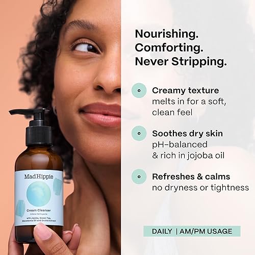 Miniatura 4 de Mad Hippie Set de crema facial y crema limpiadora para el cuidado de la piel, loción facial para mujeres/hombres con niacinamida, complejo de