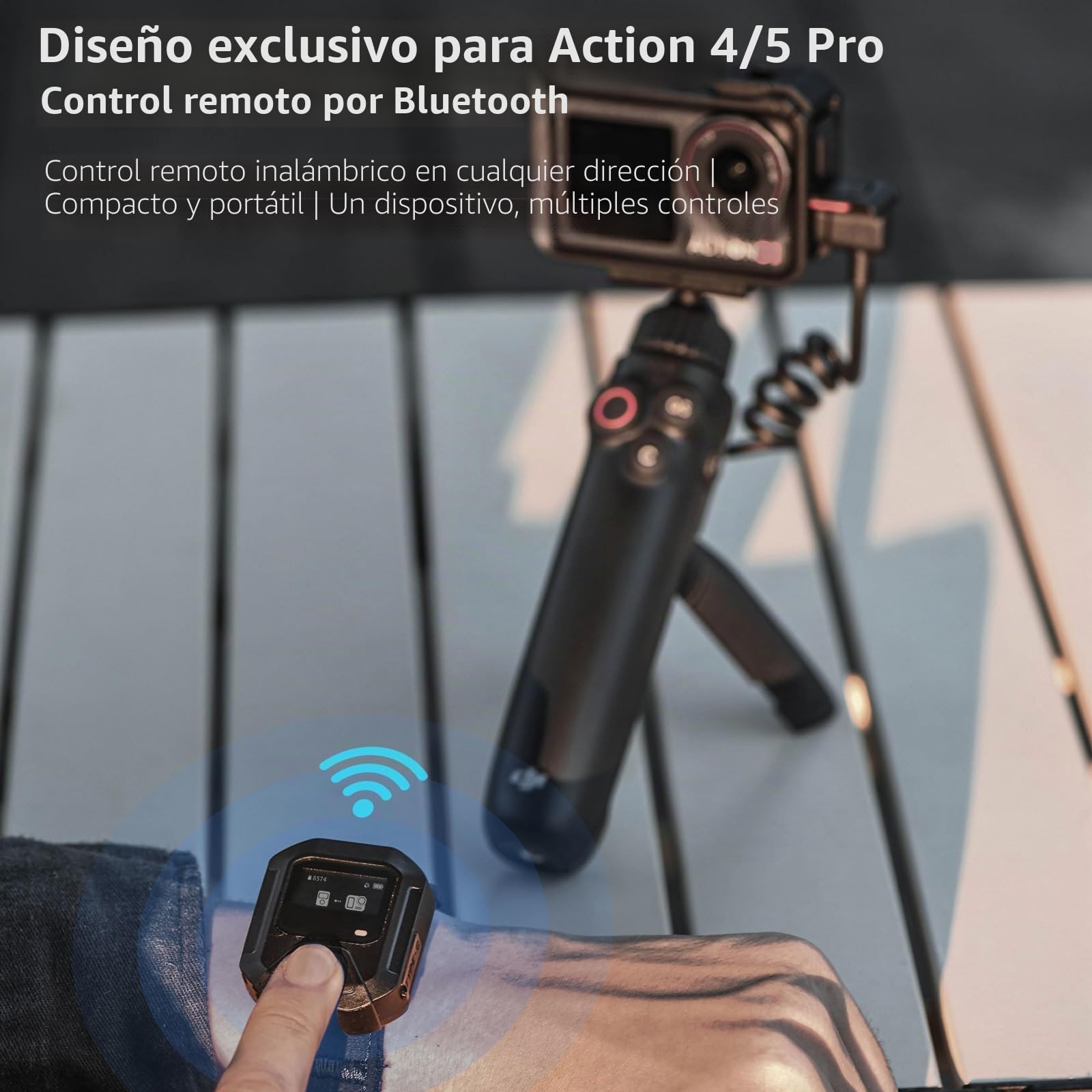 Mando a distancia Bluetooth GPS para DJI Osmo Action 6/5 Pro/Action 4 Cámaras, accesorios, alcance de 25 m, seguimiento de movimiento preciso, pulsera de inteligencia, soporte para bicicleta (para DJI