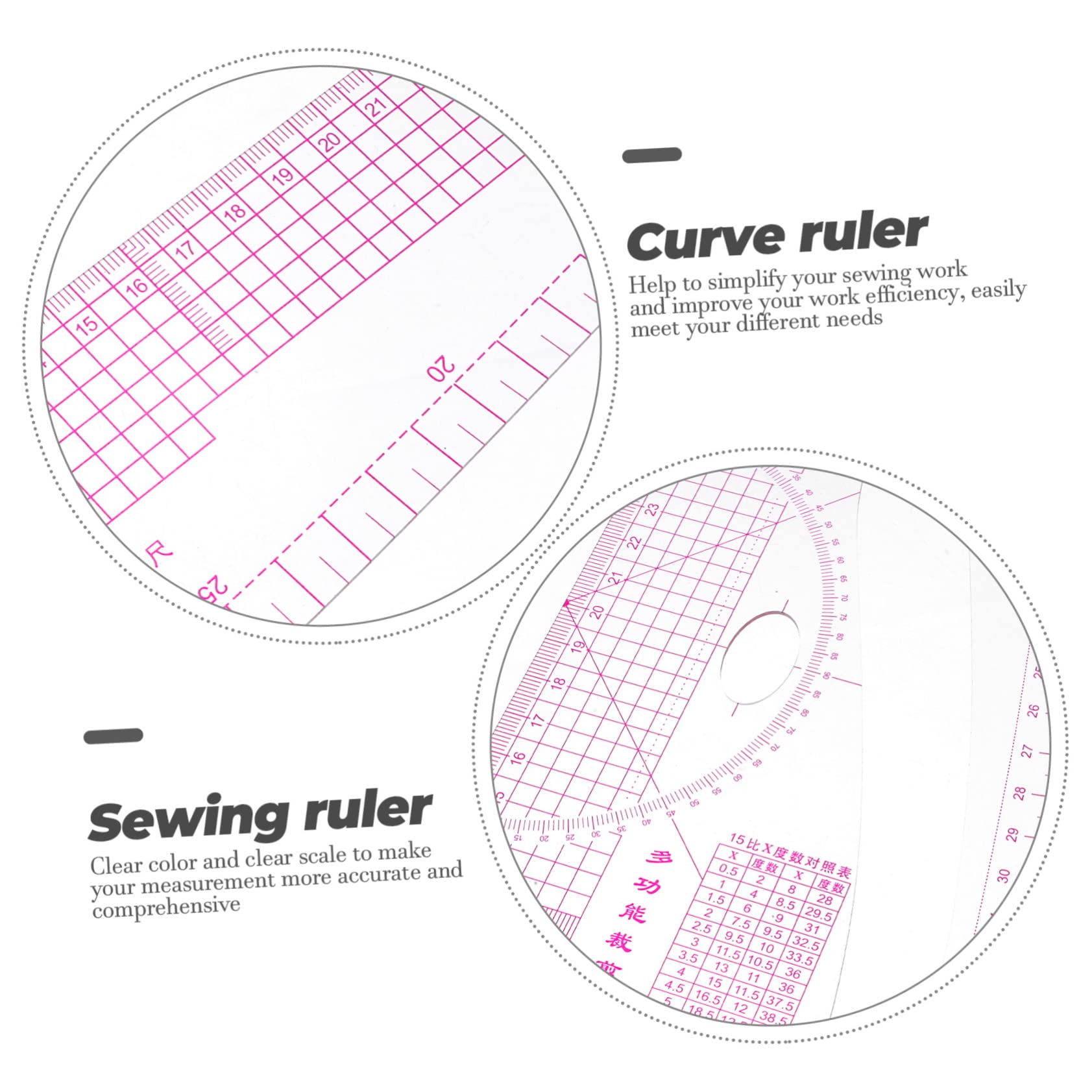 Reglas de Costura para Confección con Regla Francesa Curva para Modistería y Diseño Textil Herramienta Precisa para Dibujo y Corte Manual
