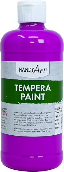 Handy Art Premium Tempera Paint, Blue, 16 oz Pint Bottle - 4