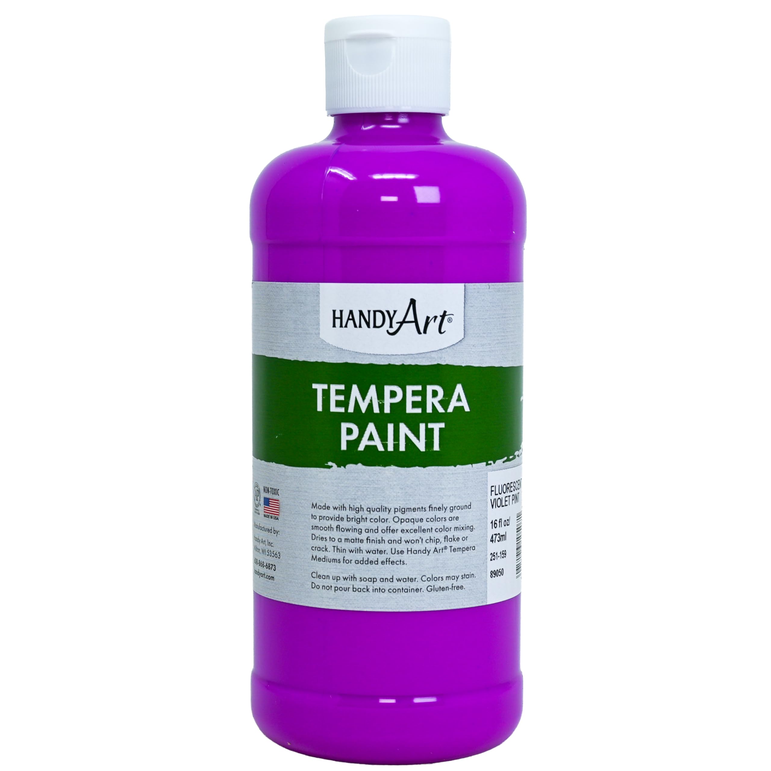 Handy Art Premium Tempera Paint, Blue, 16 oz Pint Bottle — view 4