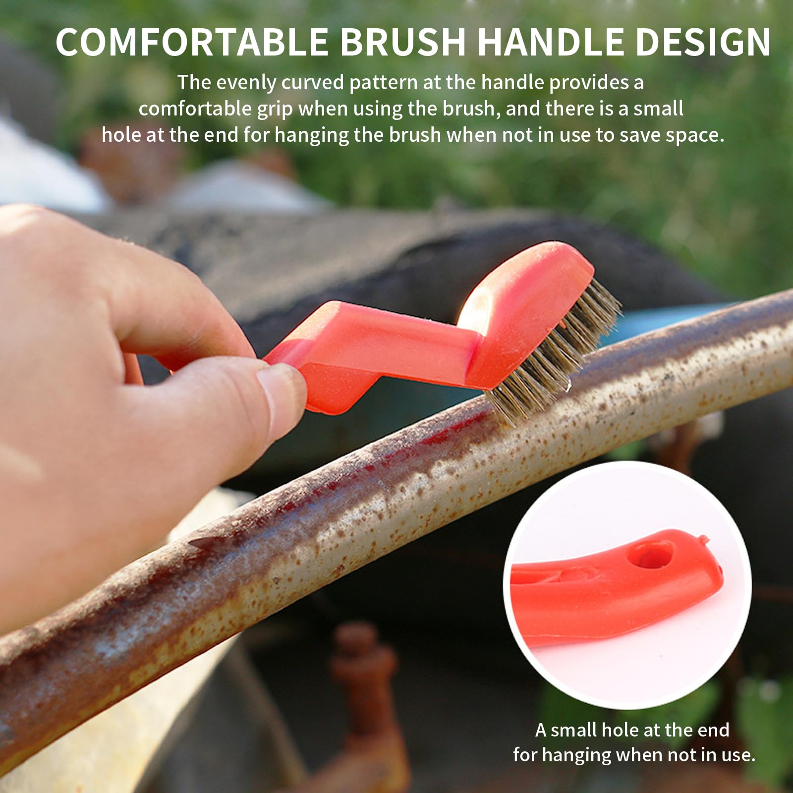 6-Piece Detail Wire Brush Set – Nylon, Brass & Stainless Bristles (Small 7" & Large 9") By Tool Shop - View #2