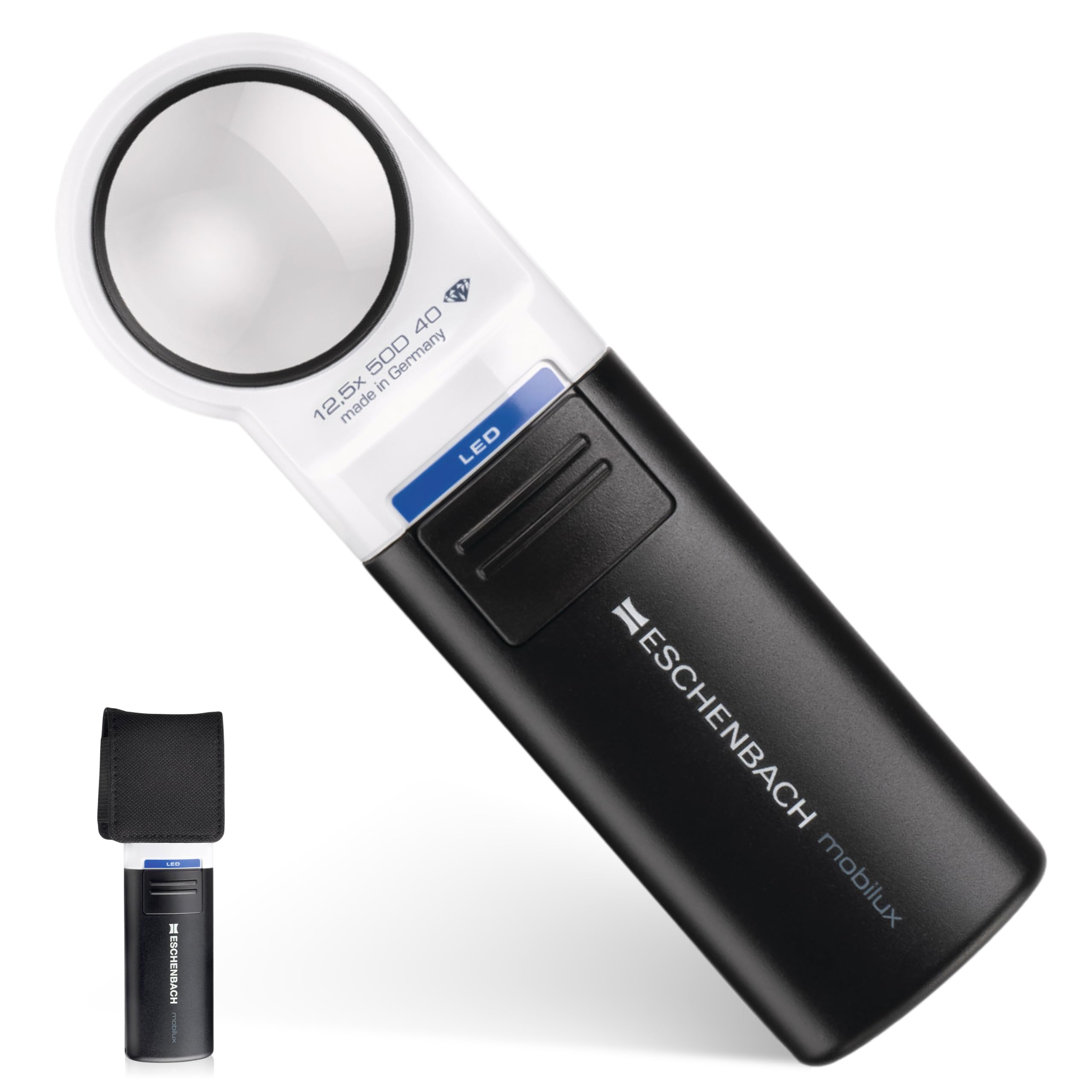 Eschenbach Optik MobiluxLED - Lupa de Mano con iluminación LED (12,5 x 35 mm)
