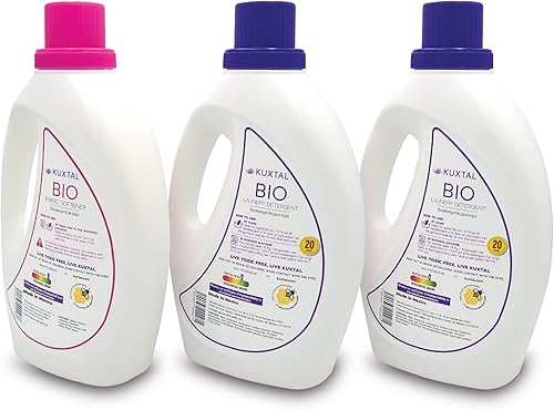 Miniatura 2 de KUXTAL Suavizante de telas, 1 unidad y detergente líquido para ropa, 2 piezas (202.8 onzas líquidas), biodegradable, ecológico y extractos