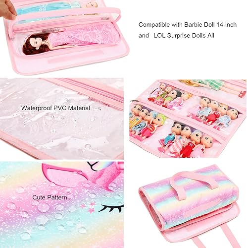 Miniatura 5 de Octsky Bolsa de almacenamiento para muñecas de juguete, bolsa de transporte compatible con LOL Surprise Toys Dolls Omg, organizador colgante bolsa