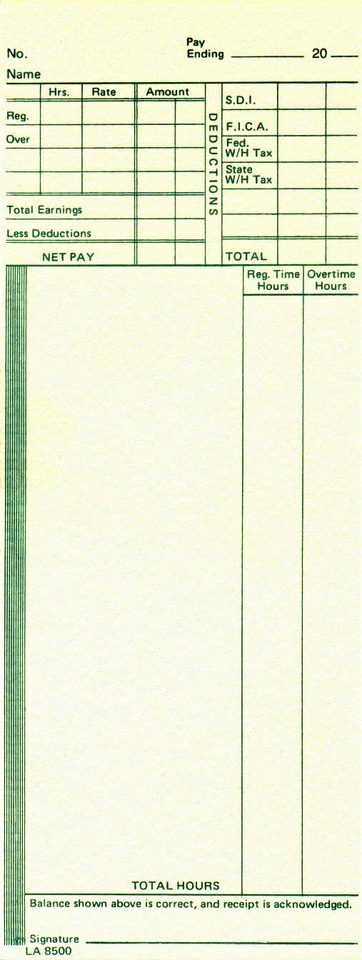 LA8500 Time Cards Blank Timecards Office Products