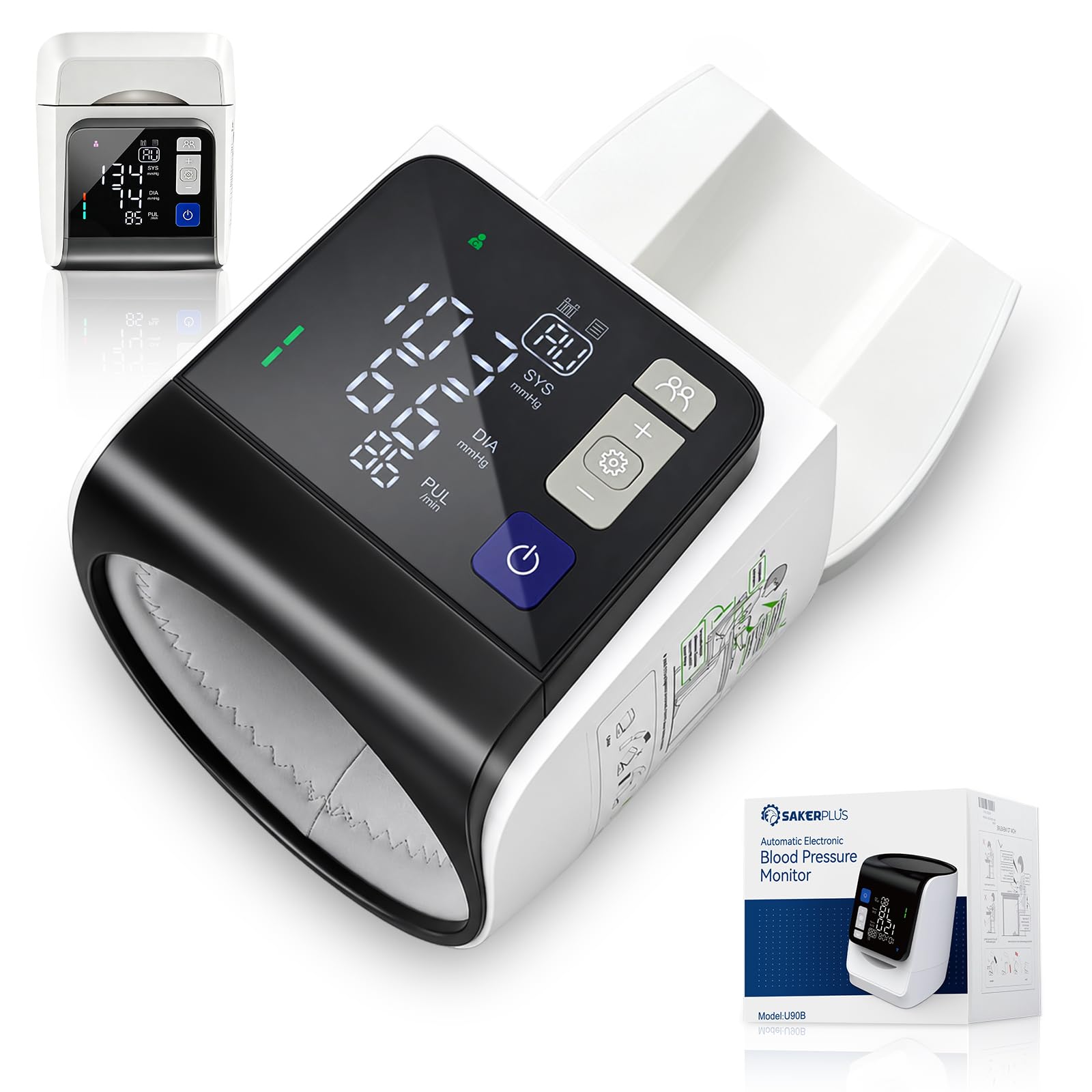 View 1 of SakerPlus Automatic Upper Arm Blood Pressure Monitor
