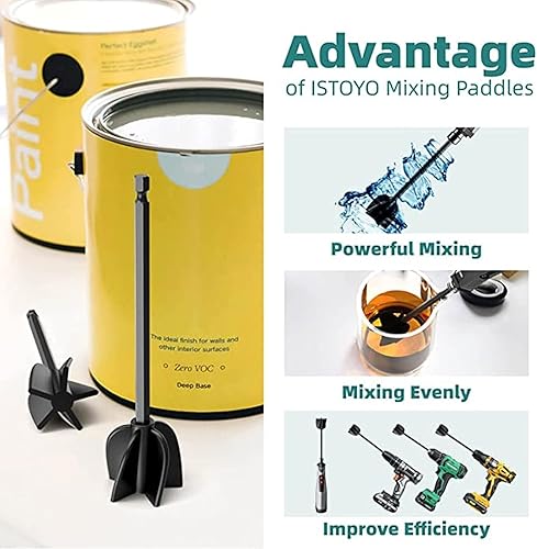 Miniatura 5 de White Helix - Mezclador de pintura para taladro, mezclador de epoxi, mezclador de paleta para mezclador de yeso utilizado con taladro para mezclar