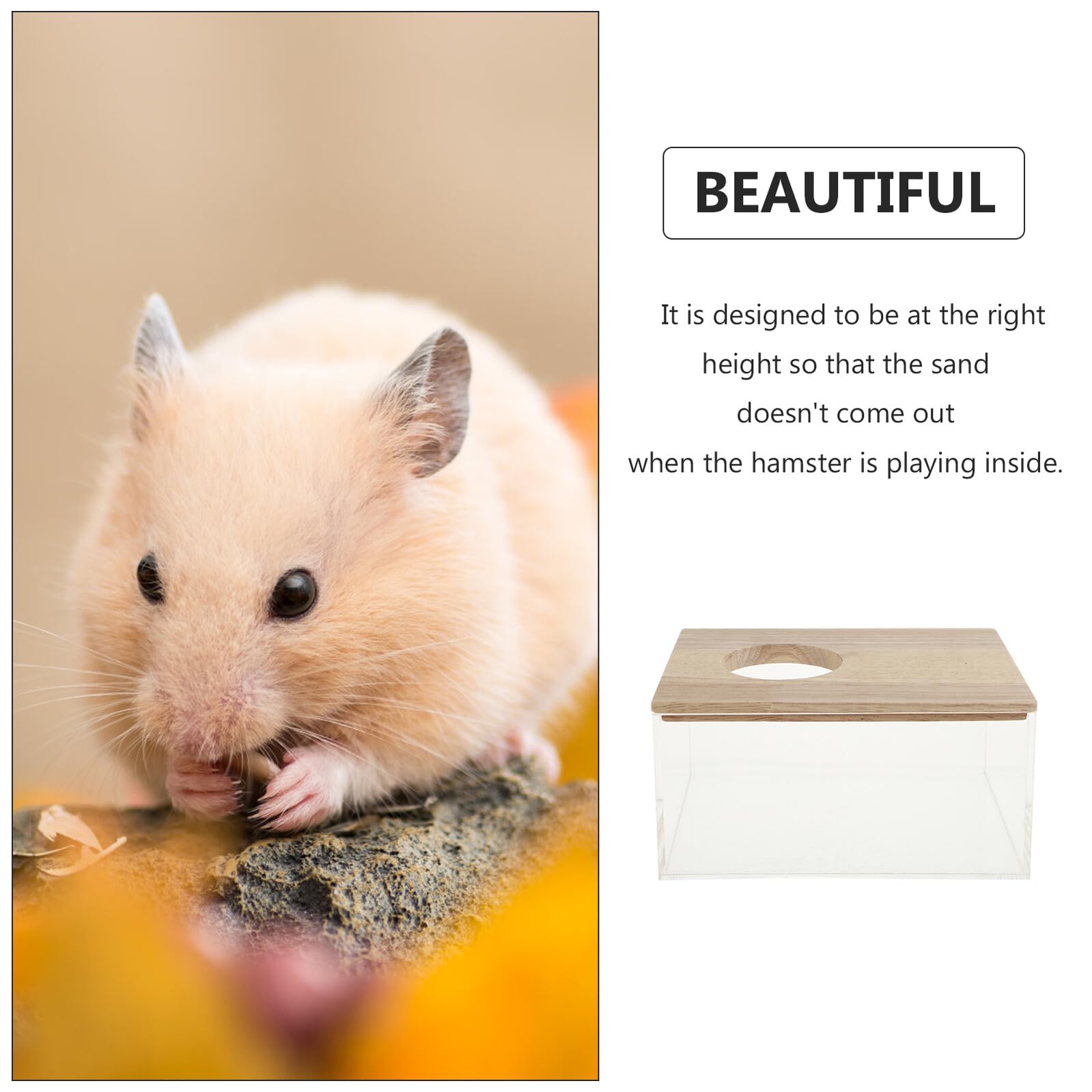 SHINEOFI Dekorative Hamsterbadewanne aus Acryl Transparente Sandbadewanne und Praktische Toilettenbox für Kleintiere Sandbad Behälter für Chinchillas und Hamster Haushalts Sandbad