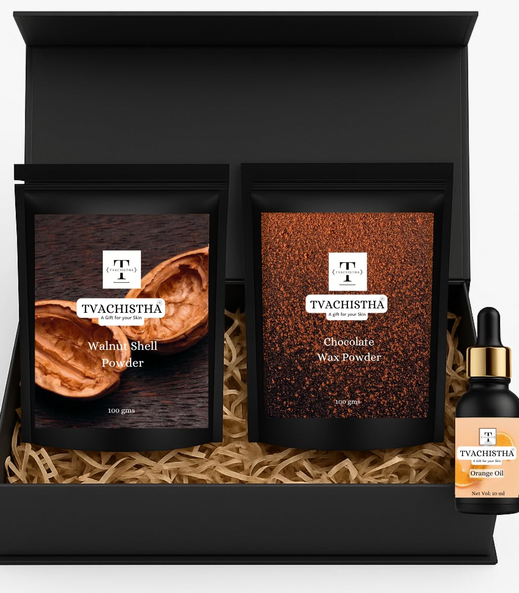 Tvachistha Everyday Glow Essentials Gift Hamper | Natural Skin & Hair Care Gift Set | Herbal Powders & Essential Oils | For Women & Men | Handmade Gifting Box-image-11