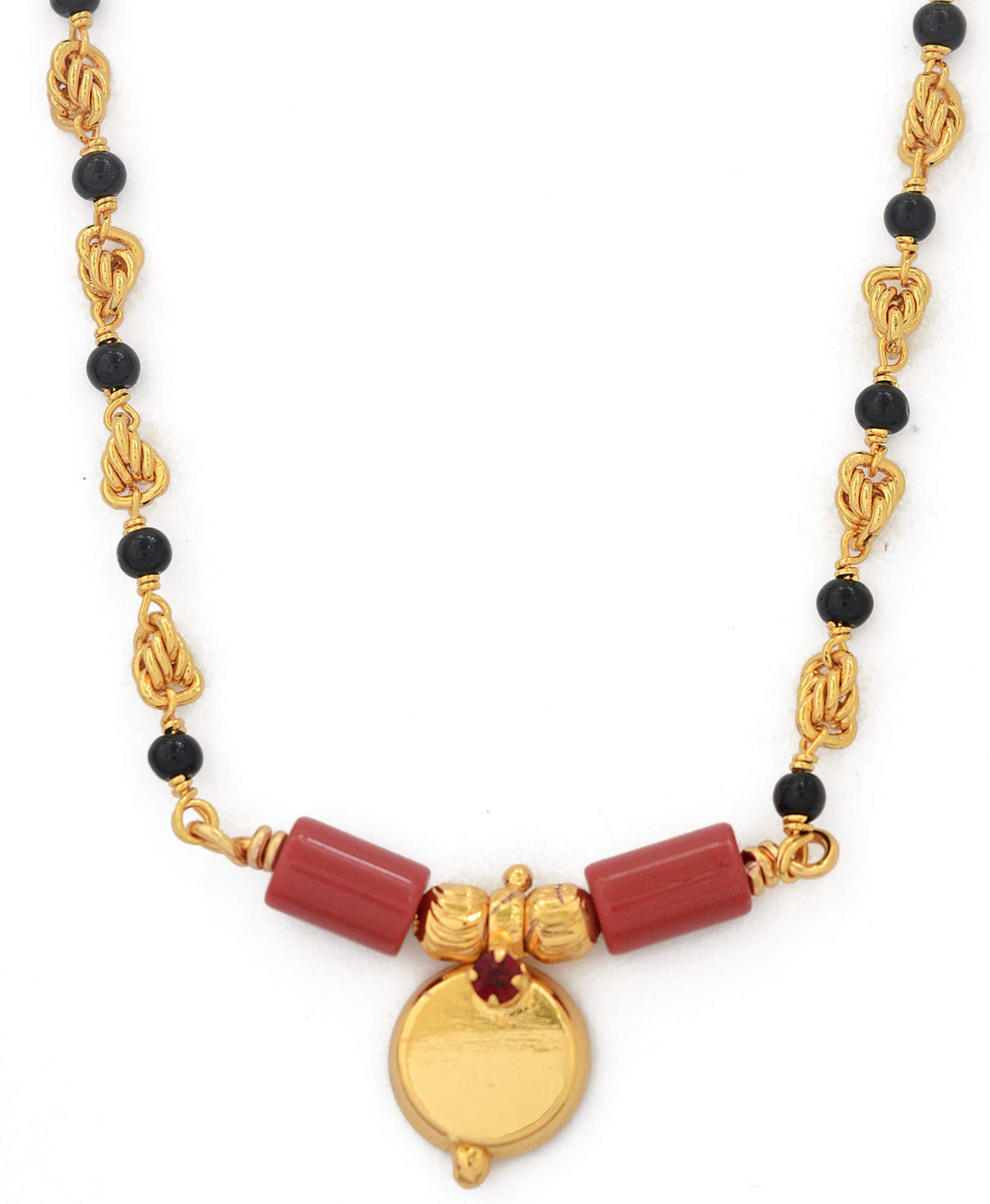 black beads Mangalsutra 20"(small length) one gram gold for women No.398 for women