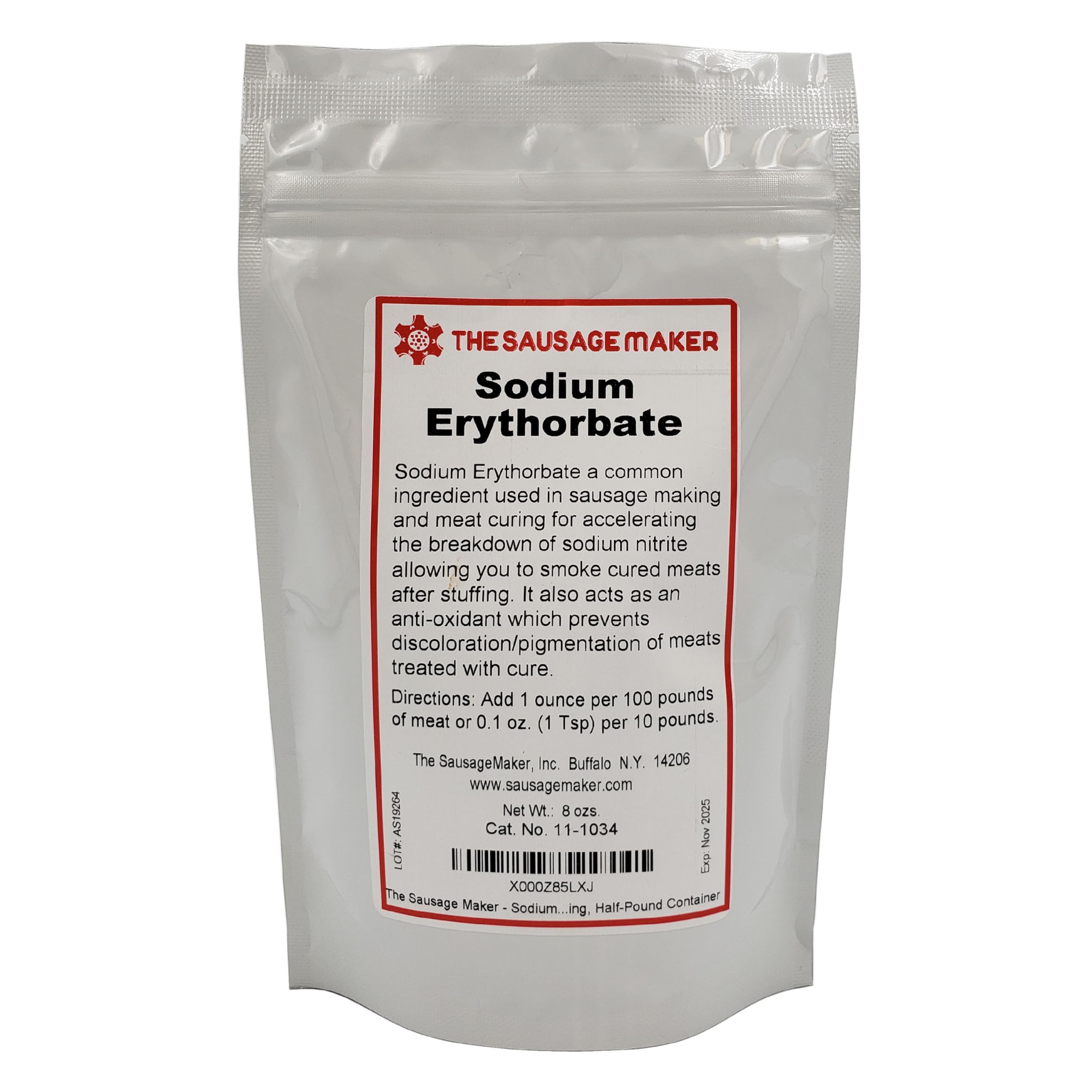 The Sausage Maker- Sodium Erythorbate for Sausage Making and Meat Curing, Half-Pound Container