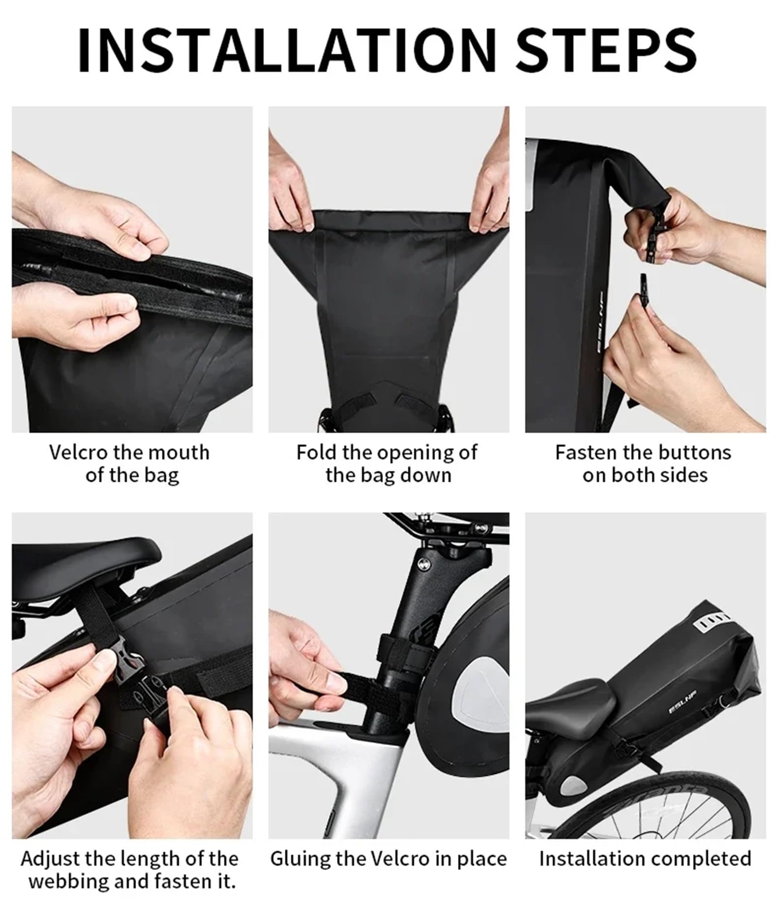 Bolsa impermeable para sillín de bicicleta, reflectante, de gran capacidad, plegable, trasera, para ciclismo, MTB, bolsa de almacenamiento para montar al aire libre