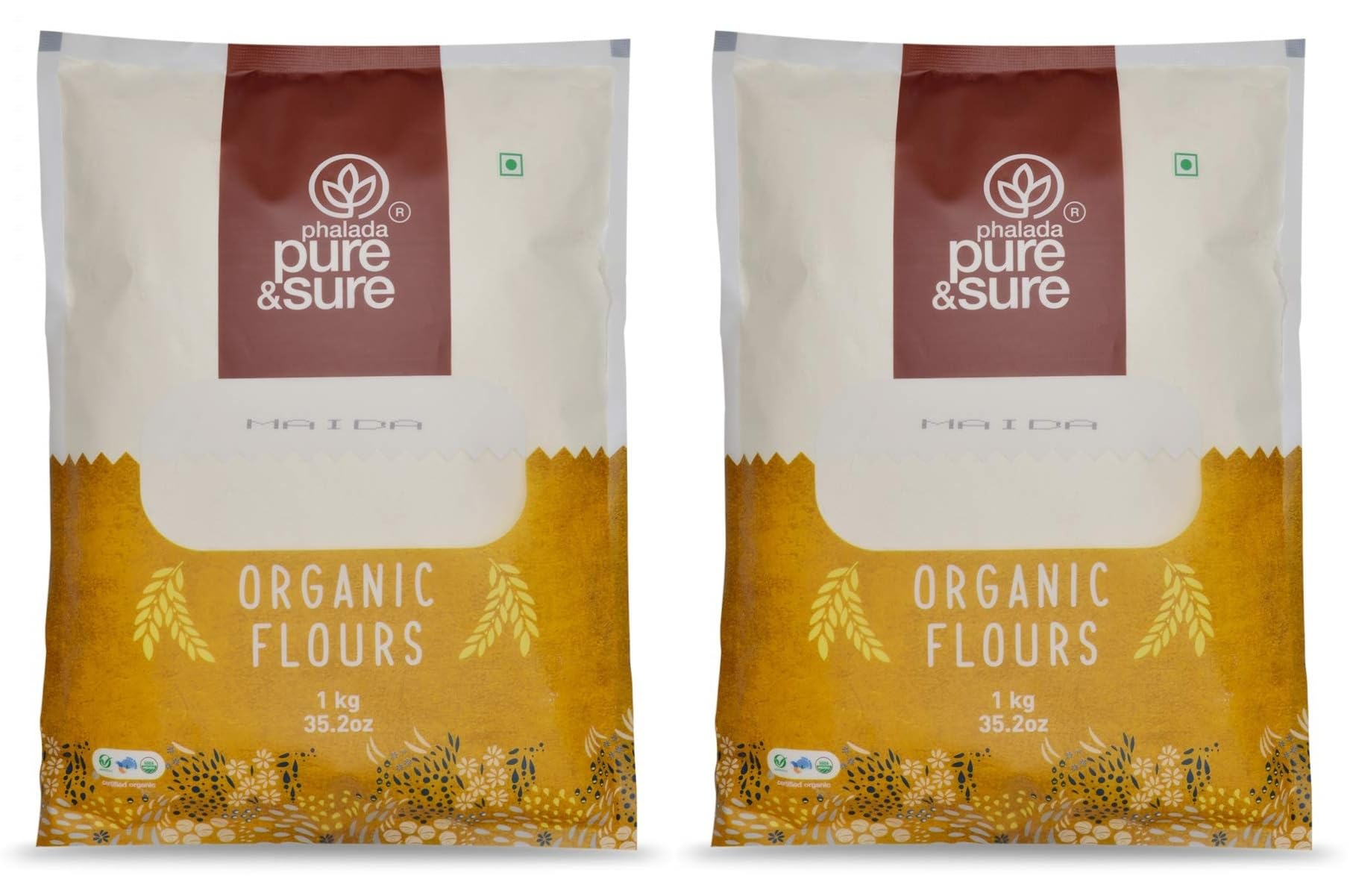 Phalada Pure & Sure Organic Maida 1 Kg(Pack Of 2)| 100% Natural Whole Wheat Maida Flour|Fresh From Farms|Gluten-Free|No Preservatives&No Additives|Rich In Taste (B0CJJRWW3T) Amazon Price History, Amazon Price Tracker