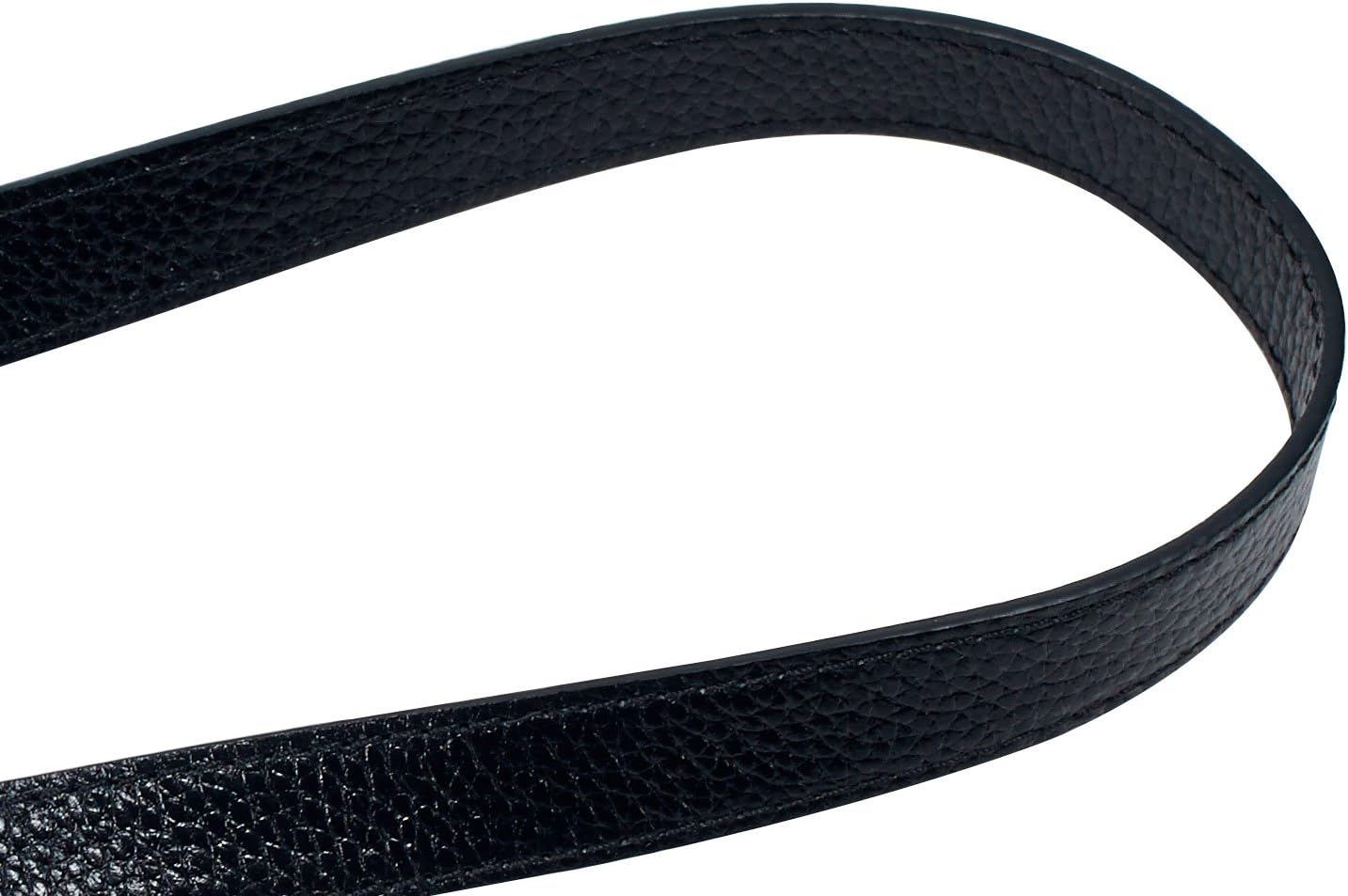 VanEnjoy Full Grain Leather Replacement Strap Shoulder Bag Purse, 0.98 inch Width Gold Hardware (Black)