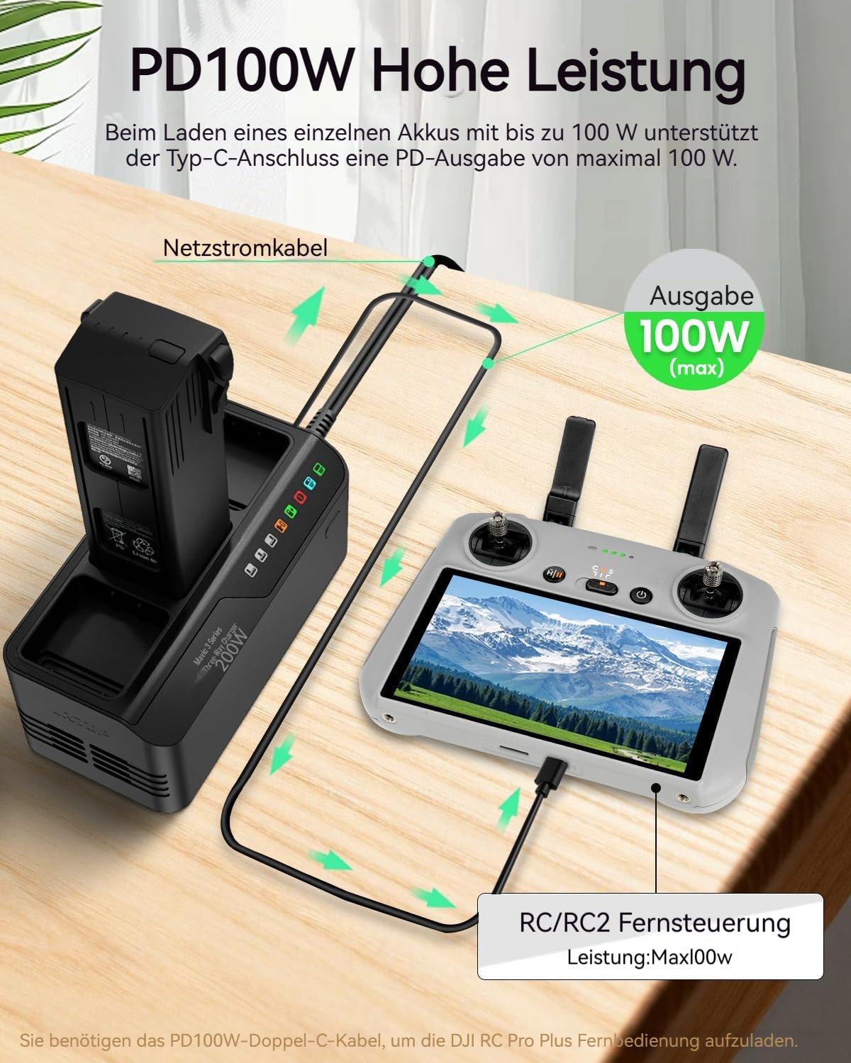 LKTOP 200W Mavic 3 Pro Serie Akkuladestation, Mavic 3 Ladegerät (3,5-Fach superschnell) für DJI Mavic 3/Pro/Classic/Cine/Pro Cine/Enterprise/Thermal Drone, Controller, Hub (Laden von 3 Akkus: 1 Std)