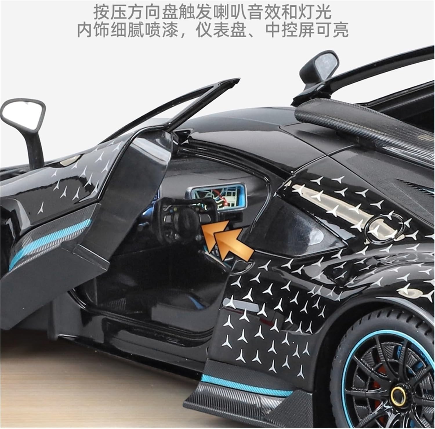 1 18 for Mercedes-Benz AMG ONE All-Star Car Model Alloy Toy Pendulum Desk 26CM Collection Commemorative Men and Women(Orange)