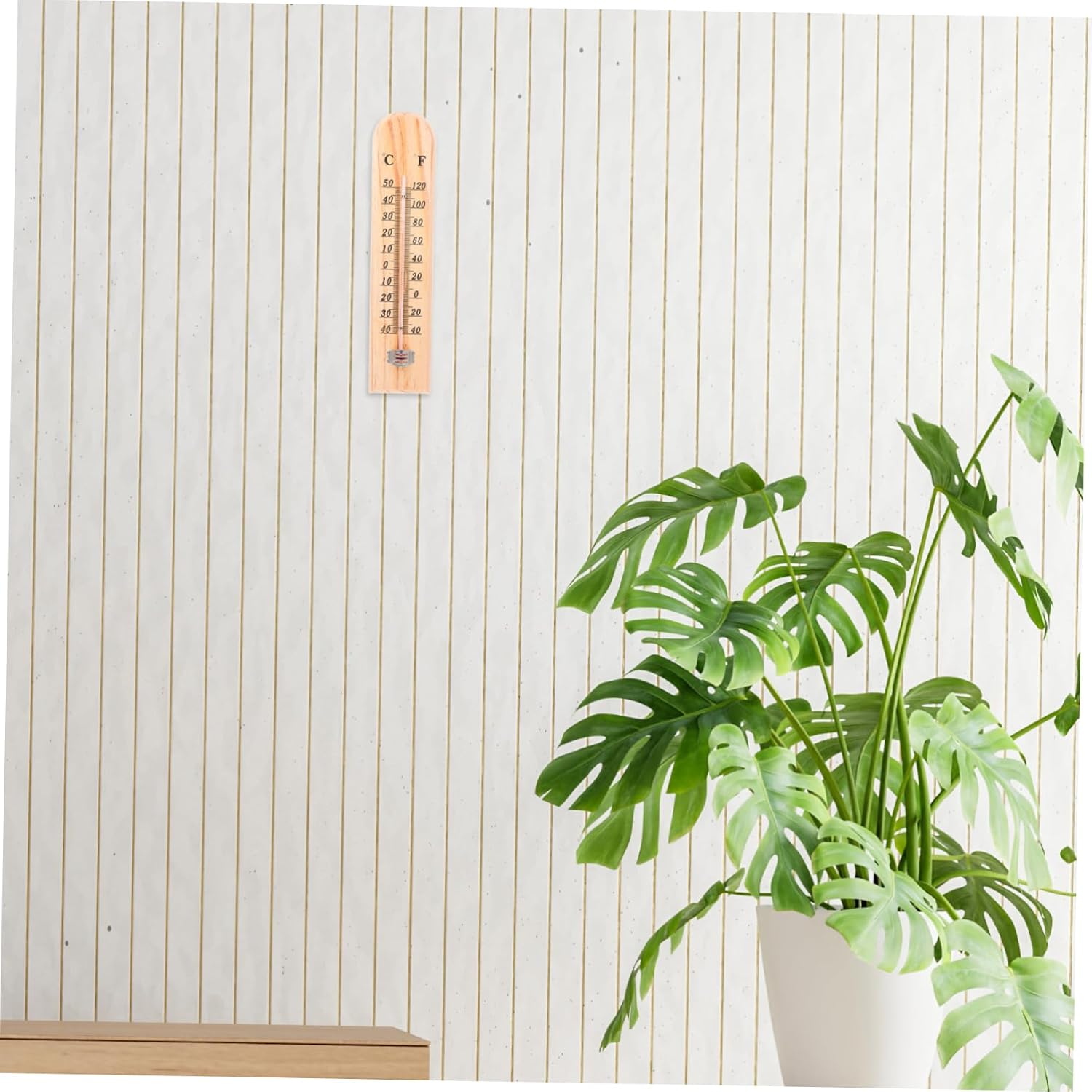 2pcs Wooden Outdoor Thermometer with High Precision for Garden