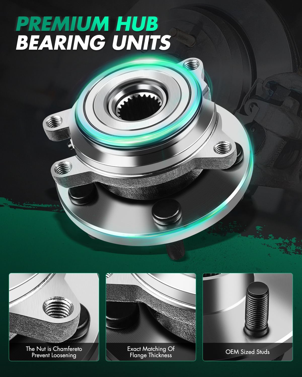 SCITOO 1 x Front Wheel Bearing and Hub Assembly 1999 2000 2001 2002 2003 2004 For Land Rover Discovery,4.0L 4.6L 5-Lug TAY100060