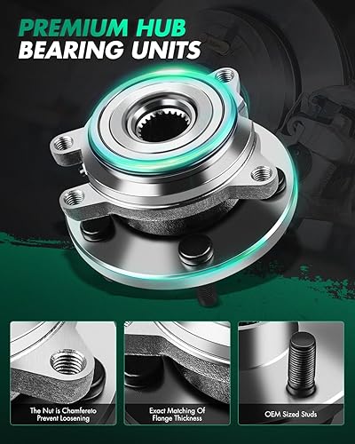 Miniatura 4 de SCITOO Conjunto de cubo de cojinete de rueda de eje delantero TAY100060 para Land Rover Discovery 99-04 5 Lugs