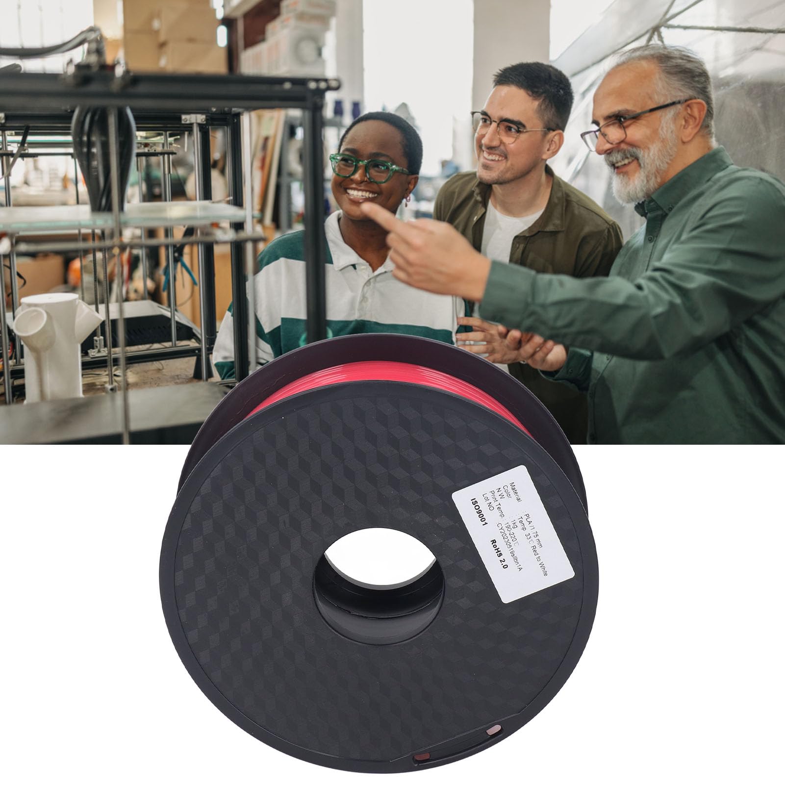 1,75 mm Farbwechsel PLA -Filament Rot weiß Hochglanz 3D -Druckgeschwindigkeit 30‑90 mm/s
