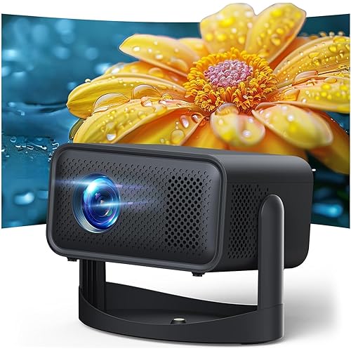 Projector with WiFi and Bluetooth, Portable 4k Movie Projector, 1080P HD Support, 360° Adjustable Stand, Electric Focus & Auto Keystone Correction, Compatible for Phone, TV Stick, HDMI, USB, Laptop